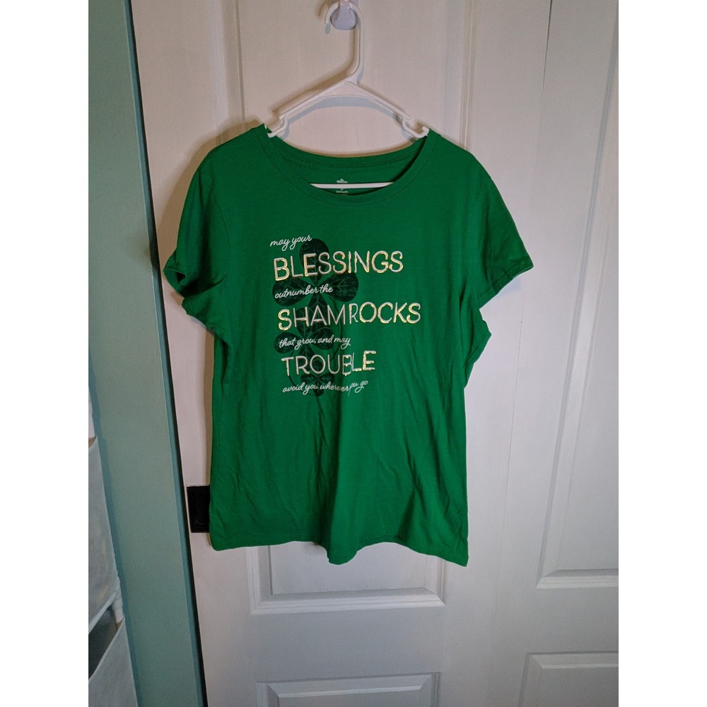Way to Celebrate St Patricks Day Green Graphic Tee Irish Blessing Shirt 2X 20W